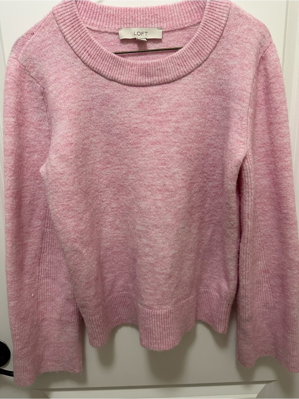 LOFT Soft Heathered Pink Crewneck Sweater